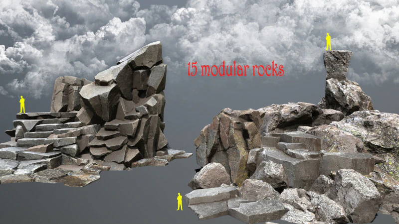 Cliff rocks 3D Model .c4d .max .obj .3ds .fbx .stl .blend 