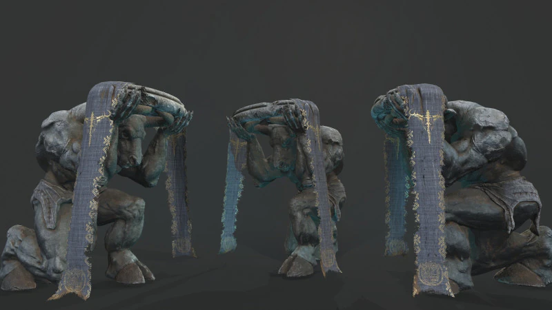 Minotaur Ruin Set 3D Model .c4d .max .obj .3ds .fbx .stl .blend 
