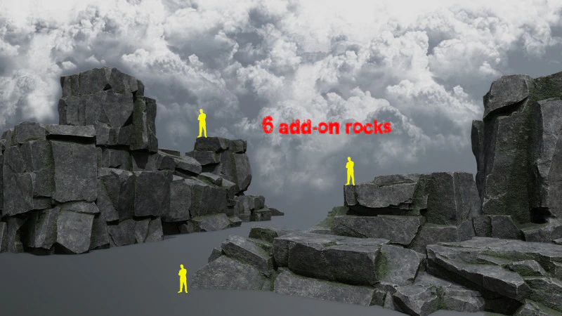 Cliff rocks 3D Model .c4d .max .obj .3ds .fbx .stl .blend 