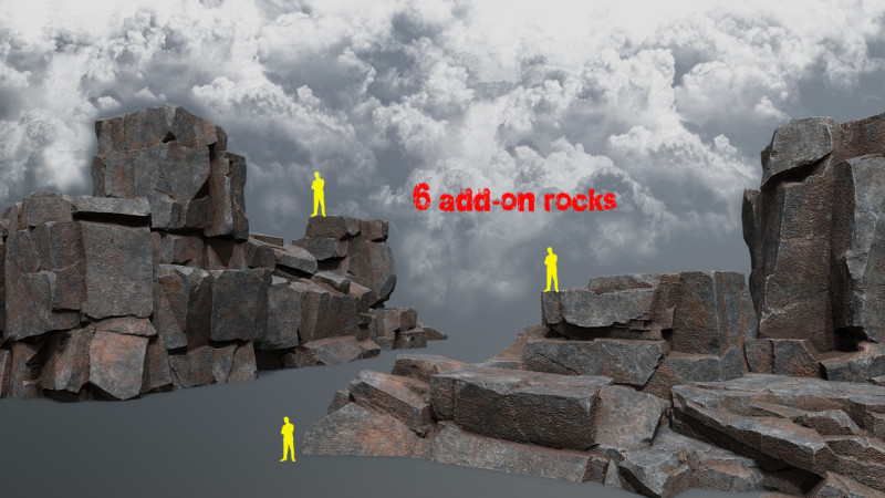 Cliff rocks 3D 模型 .c4d .max .obj .3ds .fbx .stl .blend 