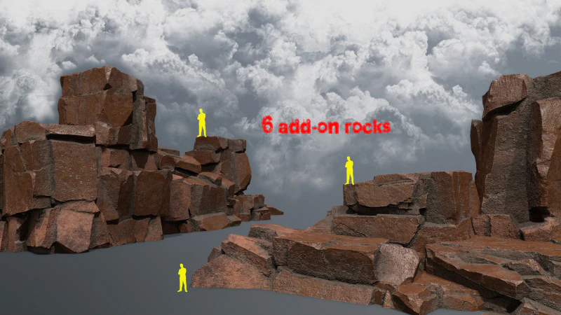 Desert rocks 3D Model .c4d .max .obj .3ds .fbx .stl .blend 