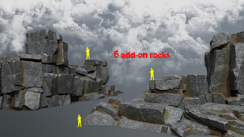 Cliff rocks 3D Model .c4d .max .obj .3ds .fbx .stl .blend 