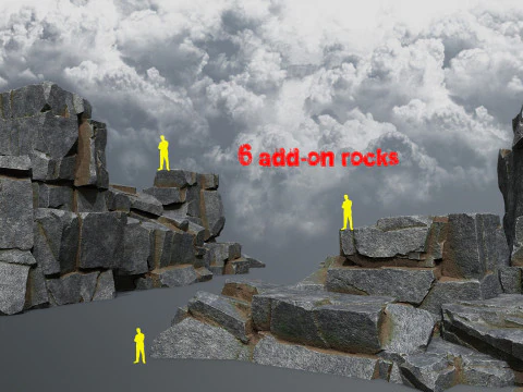 절벽 바위 3D 모델