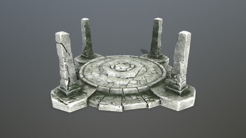 Ruin Gate 3D Модель .c4d .max .obj .3ds .fbx .stl .blend