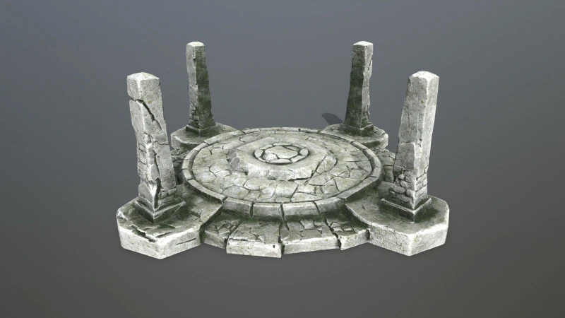 Ruin Gate 3D Model .c4d .max .obj .3ds .fbx .stl .blend