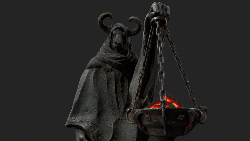 Dark Statue Model 3D .c4d .max .obj .3ds .fbx .stl .blend