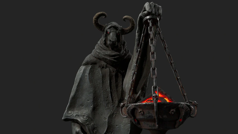 Dark Statue 3D Model .c4d .max .obj .3ds .fbx .stl .blend