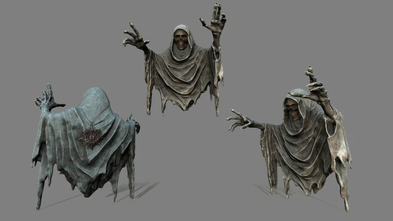 Ghost statue 3D Model .c4d .max .obj .3ds .fbx .stl .blend 