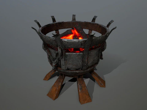 Medieval Braziers Lights 3D Model