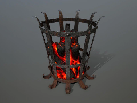 Medieval Braziers Lights 3D Model