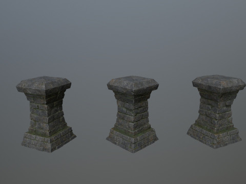 Средневековые жаровни с подсветкой 3D Модель