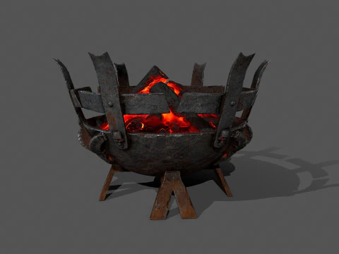 Medieval Braziers Lights 3D Model