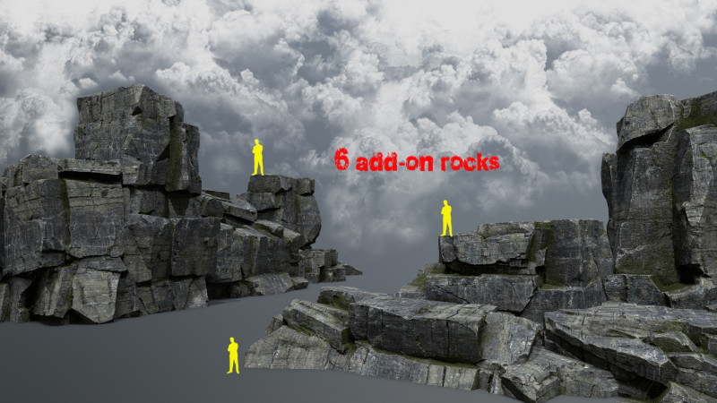 Cliff rocks 3D Model .c4d .max .obj .3ds .fbx .stl .blend