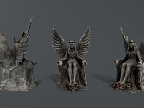 王座上的天使 3D 模型
