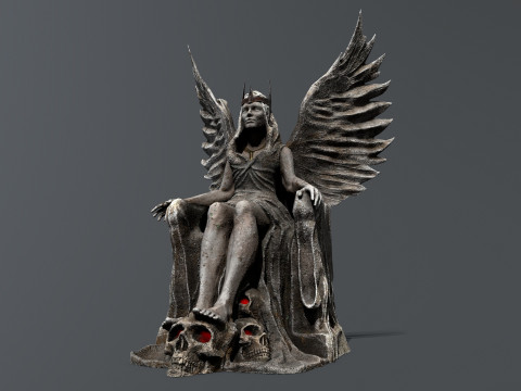 王座上的天使 3D 模型