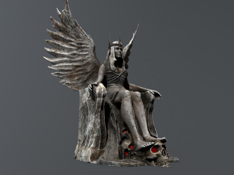 王座上的天使 3D 模型