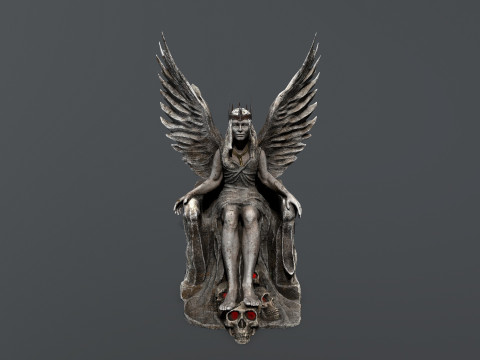 王座上的天使 3D 模型