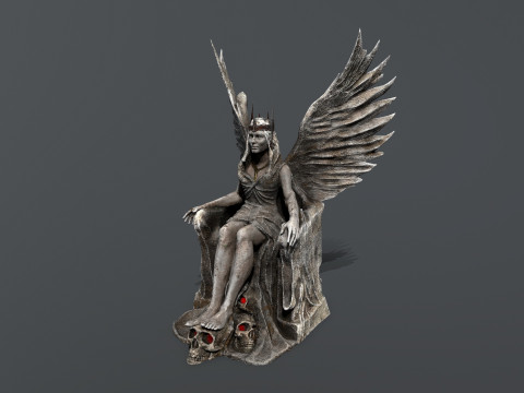 王座上的天使 3D 模型