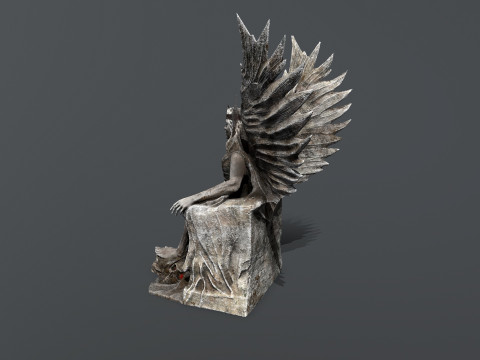王座上的天使 3D 模型