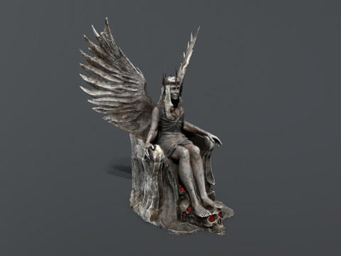 王座上的天使 3D 模型
