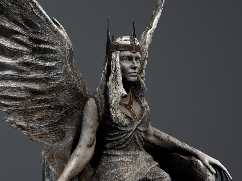 王座上的天使 3D 模型