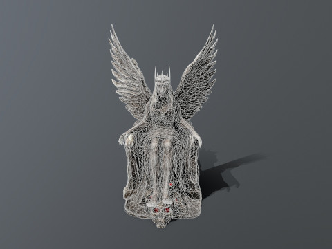 王座上的天使 3D 模型
