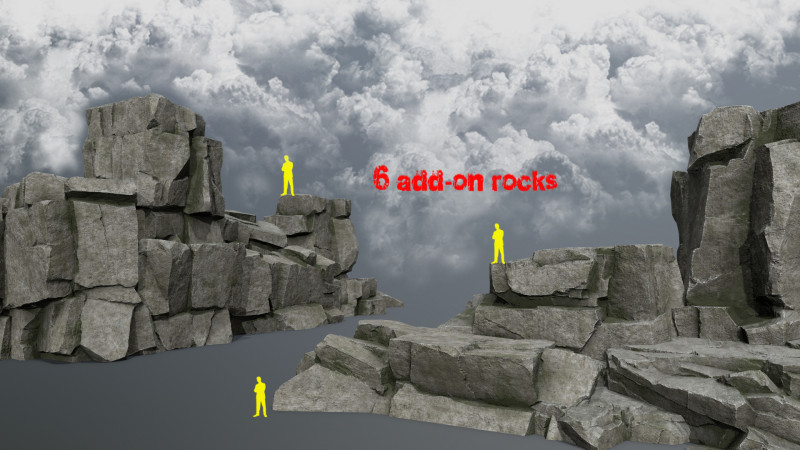 悬崖岩石 3D 模型 .c4d .max .obj .3ds .fbx .stl .blend 