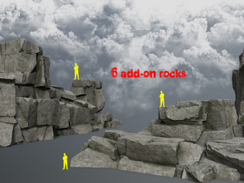 悬崖岩石 3D 模型