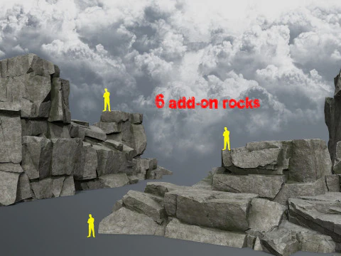 절벽 바위 3D 모델