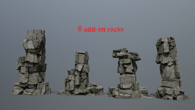 老岩石 3D 模型 .c4d .max .obj .3ds .fbx .stl .blend 