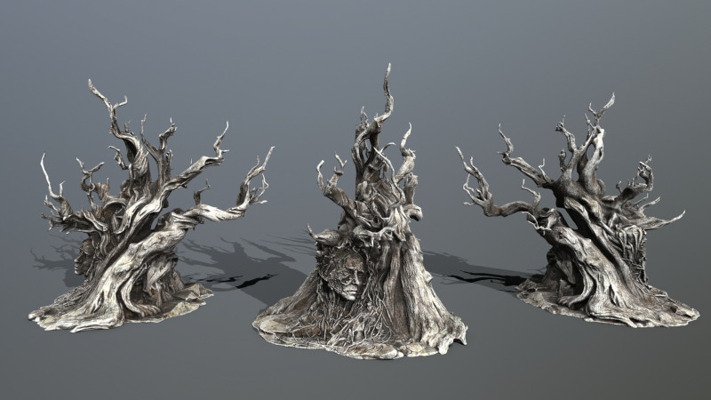 Темное дерево 3D Модель .c4d .max .obj .3ds .fbx .stl .blend 