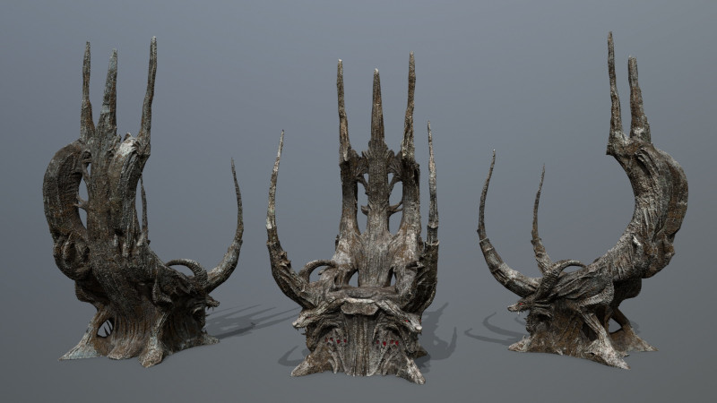Dark Throne 3D Model .c4d .max .obj .3ds .fbx .stl .blend 