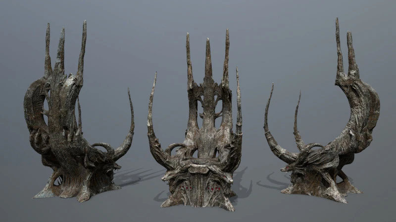 Dark Throne 3D Model .c4d .max .obj .3ds .fbx .stl .blend