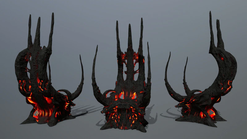 Dark Throne 3D Model .c4d .max .obj .3ds .fbx .stl .blend 