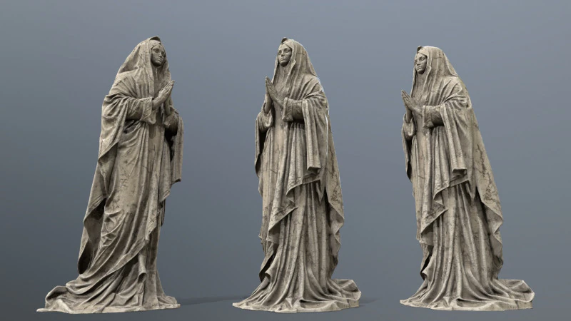Woman Statue 001 3D Model .c4d .max .obj .3ds .fbx .stl .blend 