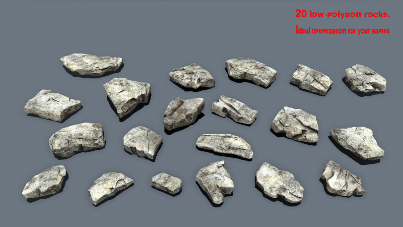 Piedras de río Modelo 3D .c4d .max .obj .3ds .fbx .stl .blend