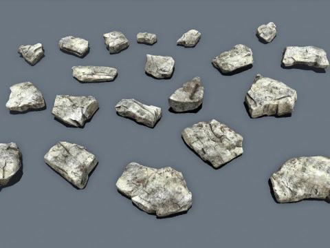 River Stones 3D Model