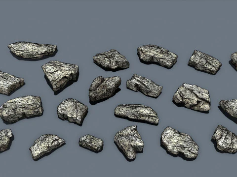 River Stones 3D Model