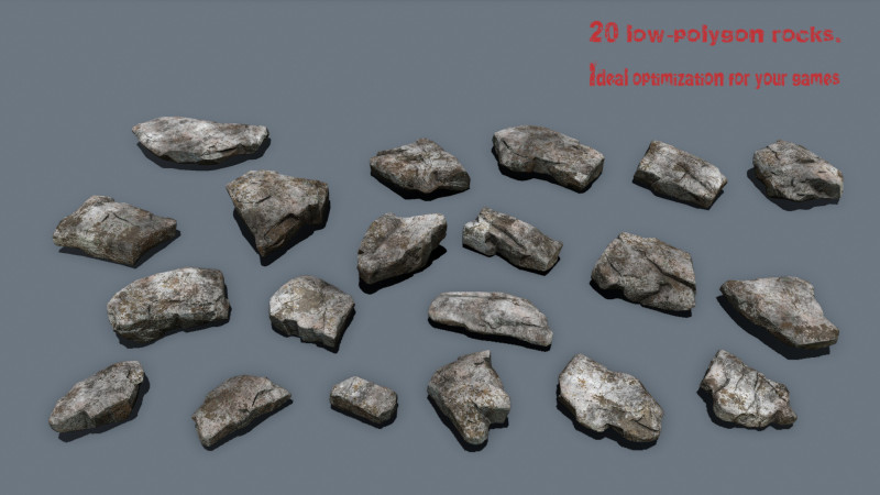 Old rocks 3D Model .c4d .max .obj .3ds .fbx .stl .blend