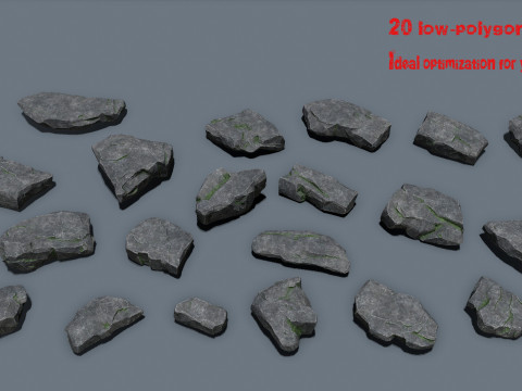 崖の岩 3Dモデル