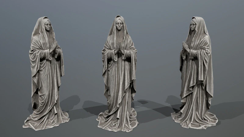 Woman Statue 3D Model .c4d .max .obj .3ds .fbx .stl .blend