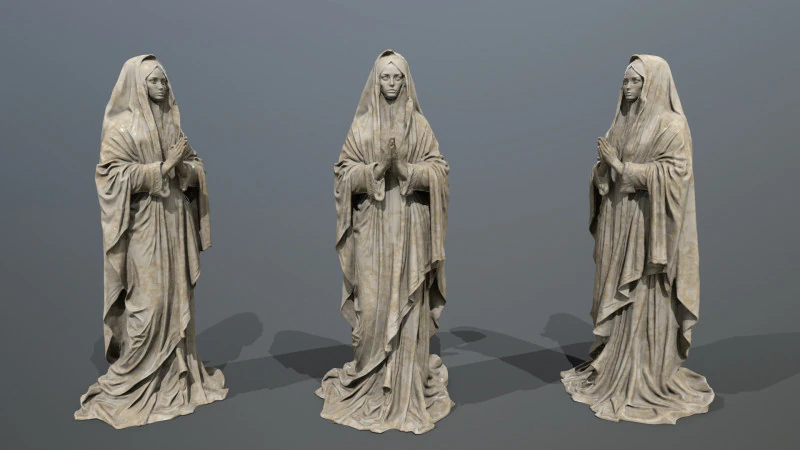 Woman Statue 3D Model .c4d .max .obj .3ds .fbx .stl .blend