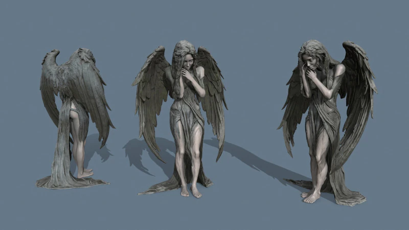 Patung malaikat Model 3D .c4d .max .obj .3ds .fbx .stl .blend 