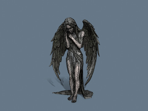 Posąg anioła Model 3D