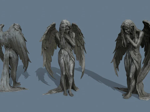 Est&aacute;tua de anjo Modelo 3D