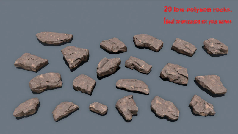 Desert rocks 3D Model .c4d .max .obj .3ds .fbx .stl .blend 
