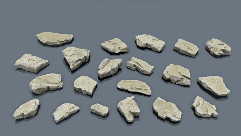 Sea stones 3D Model .c4d .max .obj .3ds .fbx .stl .blend 