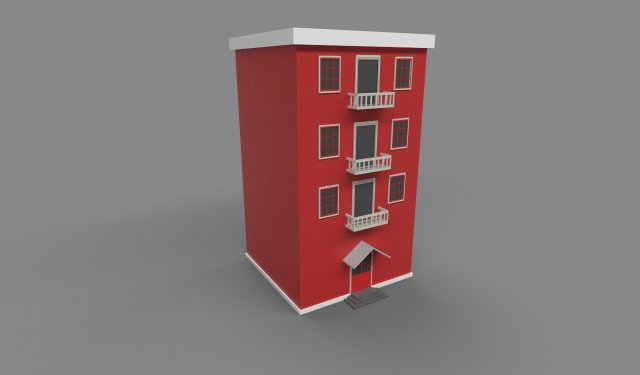 lowpoly building 3D Model .c4d .max .obj .3ds .fbx .stl .blend 