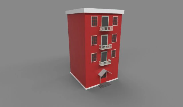 lowpoly building 3D Model .c4d .max .obj .3ds .fbx .stl .blend 