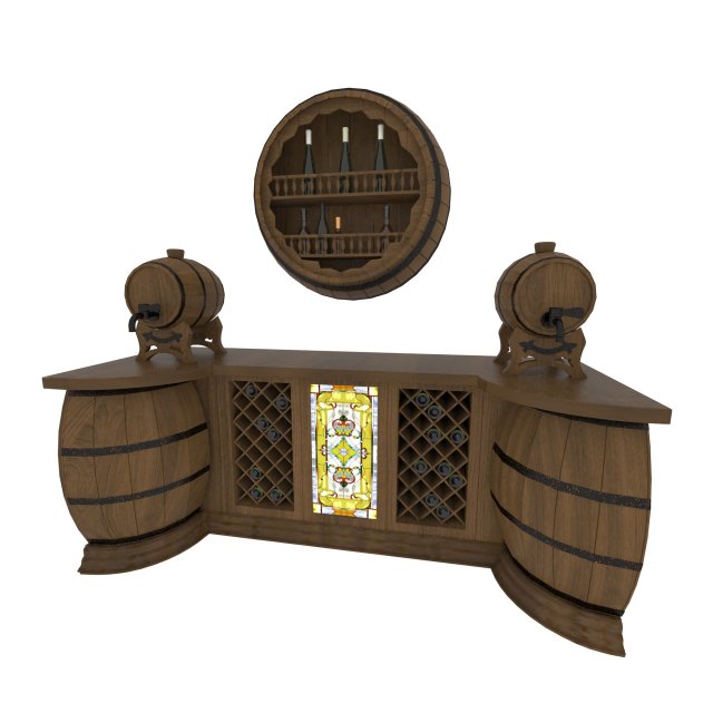 table for wine cellar 3D 模型 .c4d .max .obj .3ds .fbx .stl .blend 